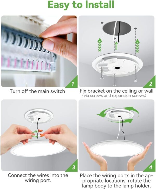 zemty 6pack 12 inch led flush mount ceiling light (white)
