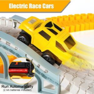 kizplays 260 pcs construction race tracks for kids toys